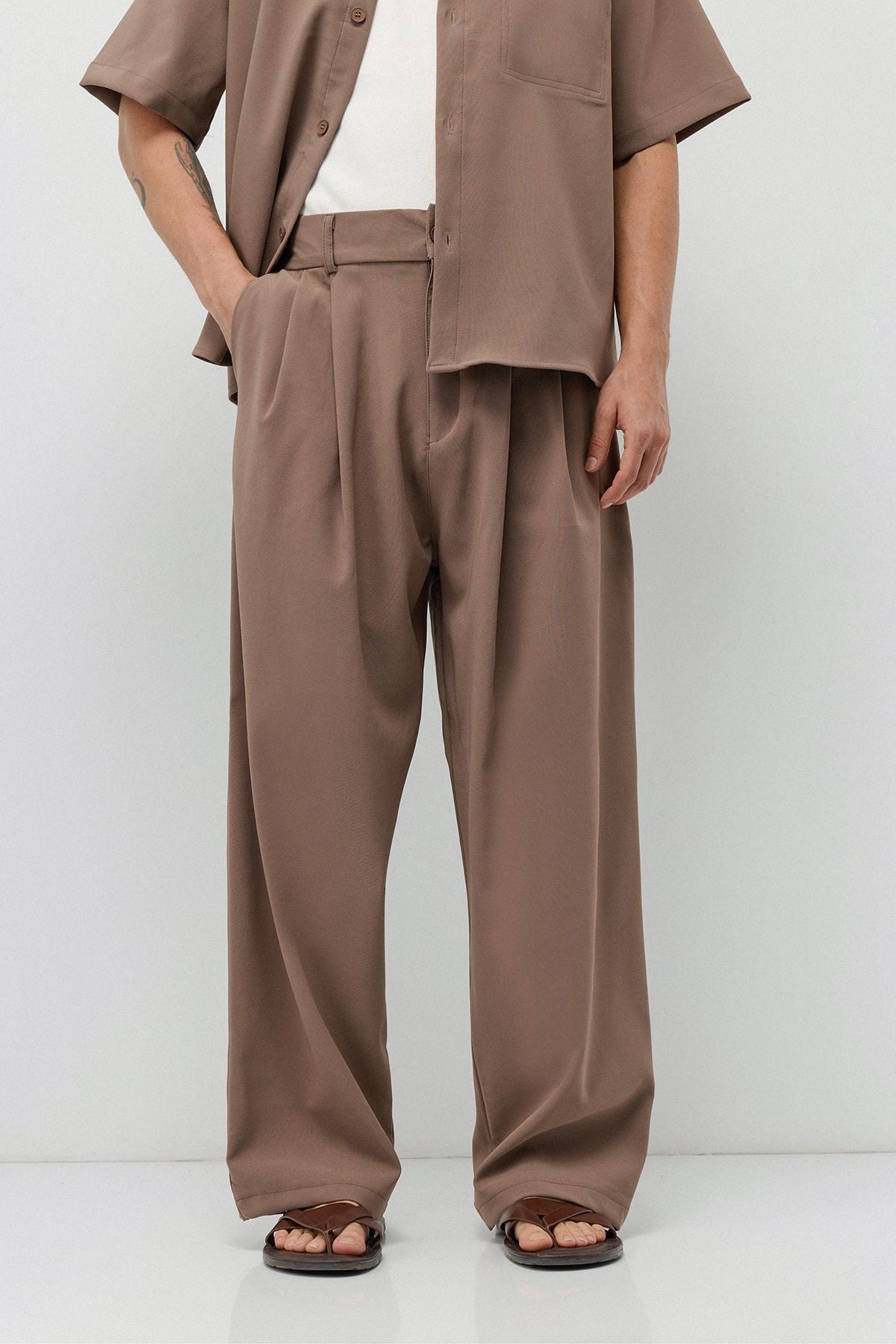 Relaxed Fit Oversize Gömlekli Pantolon Takım