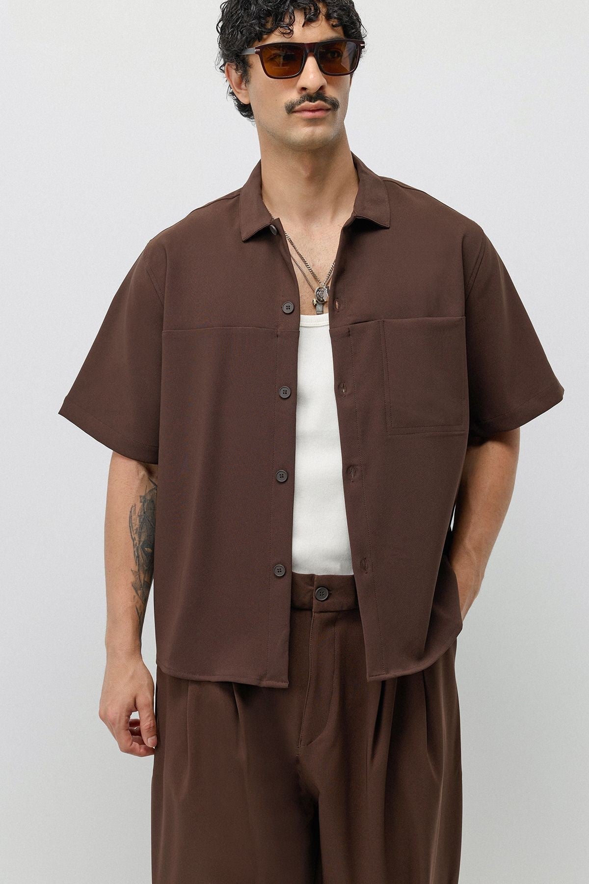 Relaxed Fit Oversize Gömlekli Pantolon Takım