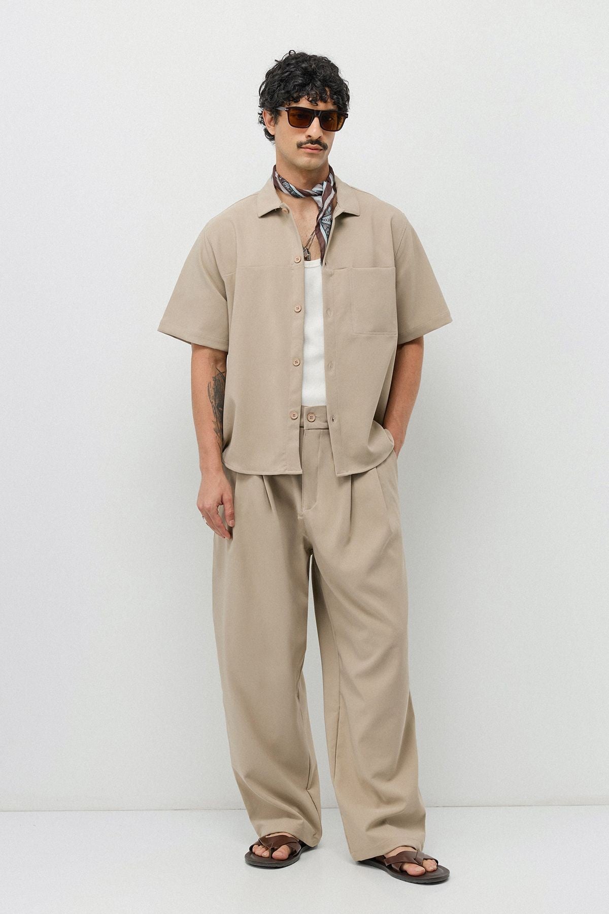 Relaxed Fit Oversize Gömlekli Pantolon Takım