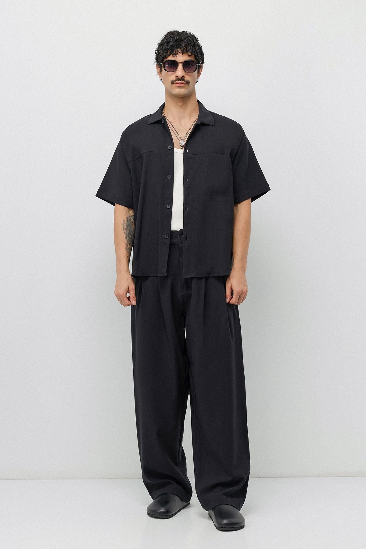 Relaxed Fit Oversize Gömlekli Pantolon Takım